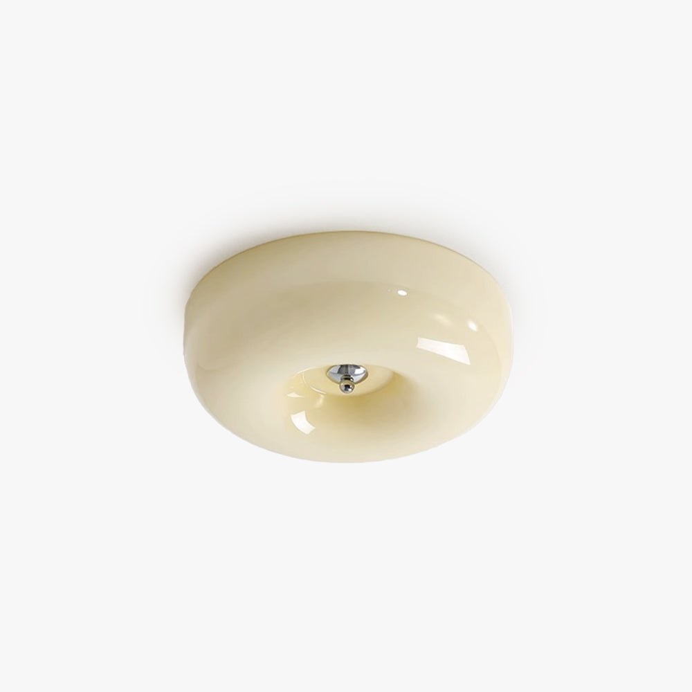 Glass Flush Mount Ceiling Light | Dimmable LED with Three Color Temperatures | Direct Wire Lighting for Bedrooms and Offices