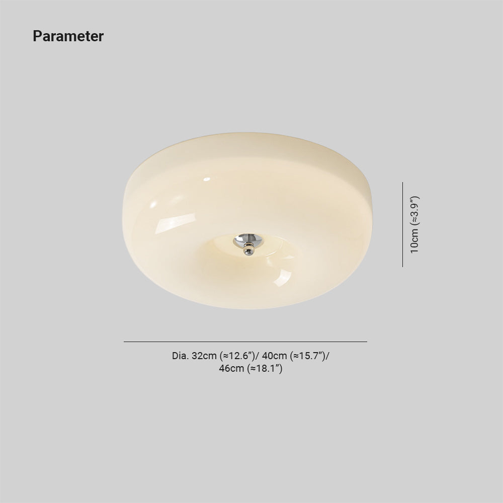 Glass Flush Mount Ceiling Light | Dimmable LED with Three Color Temperatures | Direct Wire Lighting for Bedrooms and Offices