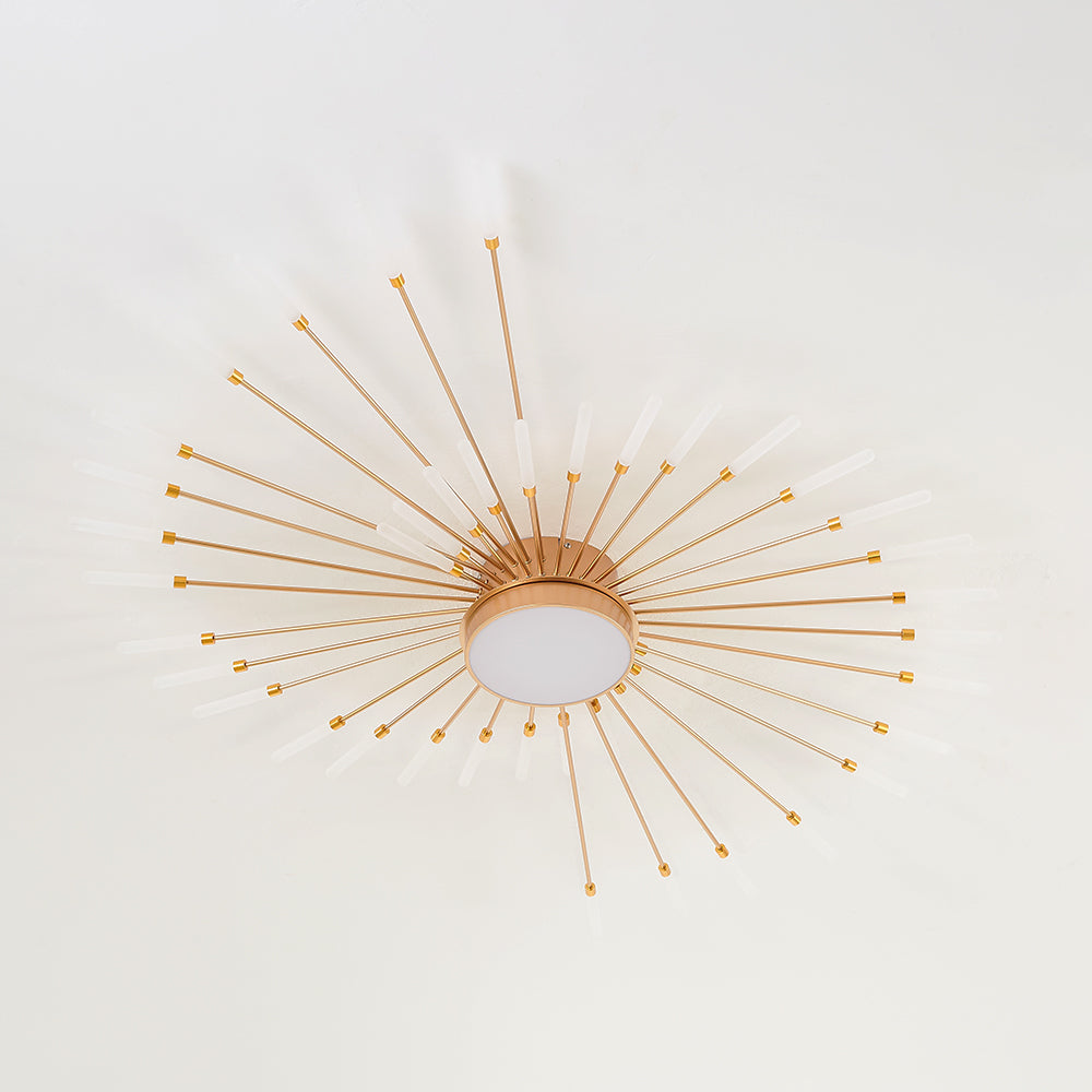 Wesley Plafonnier Feu d'Artifice Linéaire Moderne Noir/Doré - Neutralighting