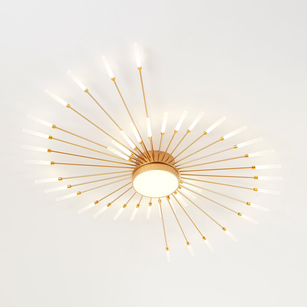 Wesley Plafonnier Feu d'Artifice Linéaire Moderne Noir/Doré - Neutralighting