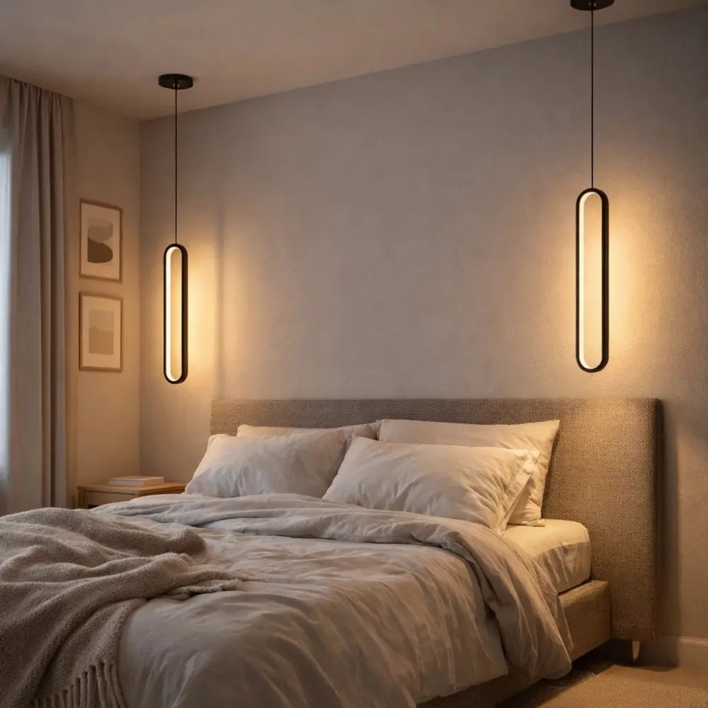 Pendant Light Aluminum and Acrylic | Minimalist Linear Design | Ultra Slim Profile for Ambient Lighting Glow and Soft Illumination