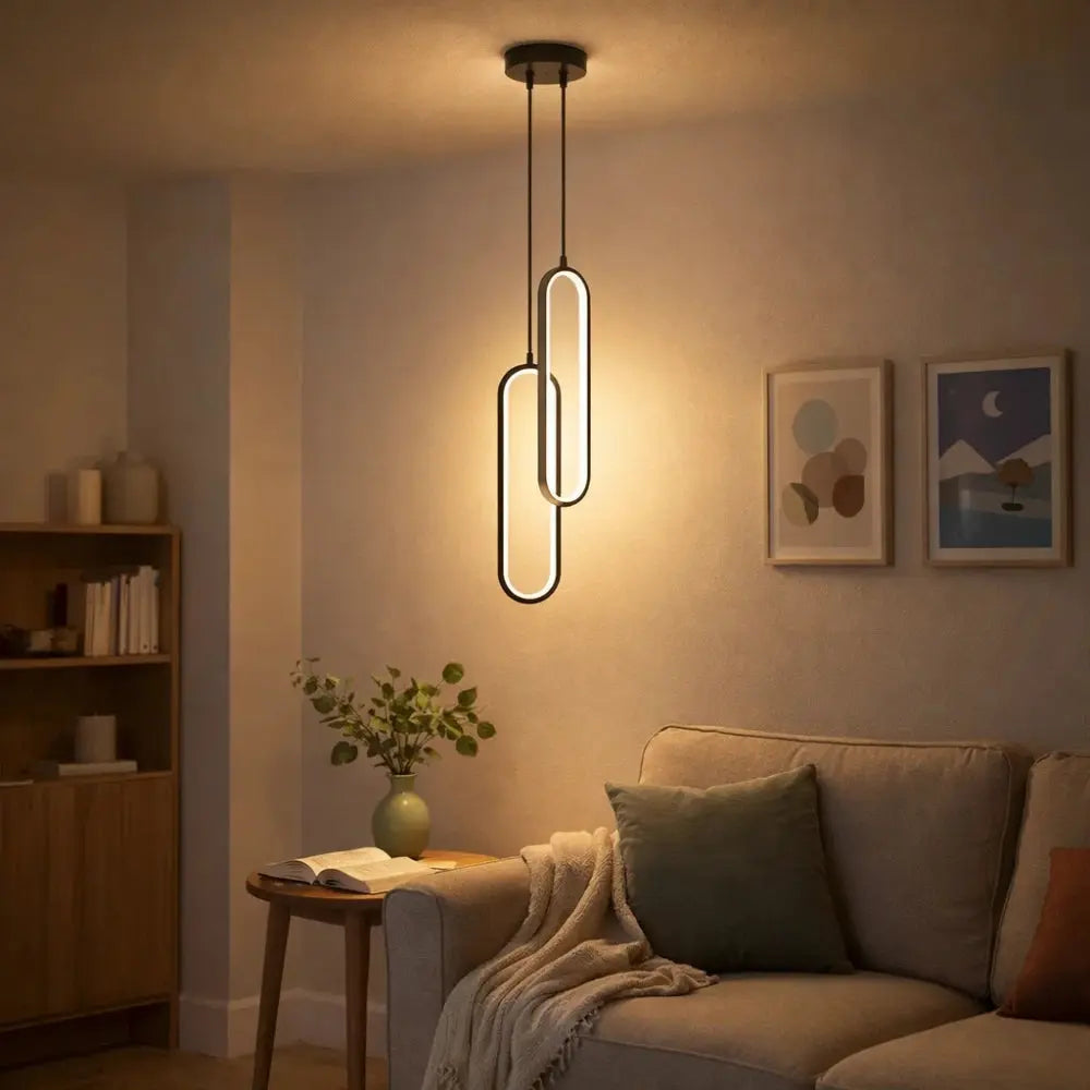 Pendant Light Aluminum and Acrylic | Minimalist Linear Design | Ultra Slim Profile for Ambient Lighting Glow and Soft Illumination
