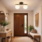 LED Ceiling Lamp Iron and Glass | Dual Opaline Shades | Soft Diffused Glow for Balanced Interior Ambiance