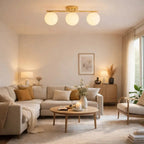 LED Ceiling Lamp Iron and Glass | Dual Opaline Shades | Soft Diffused Glow for Balanced Interior Ambiance