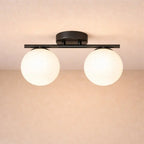 LED Ceiling Lamp Iron and Glass | Dual Opaline Shades | Soft Diffused Glow for Balanced Interior Ambiance