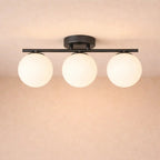 LED Ceiling Lamp Iron and Glass | Dual Opaline Shades | Soft Diffused Glow for Balanced Interior Ambiance