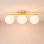 LED Ceiling Lamp Iron and Glass | Dual Opaline Shades | Soft Diffused Glow for Balanced Interior Ambiance