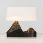 Resin Landscape Table Lamp Resin and Fabric Dia 35cm x H 42cm | Sculptural Modern Style | Soft Ambient Lighting for Living Rooms