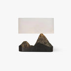 Resin Landscape Table Lamp Resin and Fabric Dia 35cm x H 42cm | Sculptural Modern Style | Soft Ambient Lighting for Living Rooms
