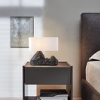 Resin Landscape Table Lamp Resin and Fabric Dia 35cm x H 42cm | Sculptural Modern Style | Soft Ambient Lighting for Living Rooms