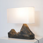 Resin Landscape Table Lamp Resin and Fabric Dia 35cm x H 42cm | Sculptural Modern Style | Soft Ambient Lighting for Living Rooms