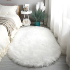 Oval Area Rug Silk and Wool | Non-Slip Backing for Bedroom and Living Room | Soft Floor Comfort and Secure Grip