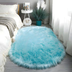 Oval Area Rug Silk and Wool | Non-Slip Backing for Bedroom and Living Room | Soft Floor Comfort and Secure Grip