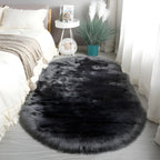 Oval Area Rug Silk and Wool | Non-Slip Backing for Bedroom and Living Room | Soft Floor Comfort and Secure Grip