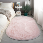 Oval Area Rug Silk and Wool | Non-Slip Backing for Bedroom and Living Room | Soft Floor Comfort and Secure Grip
