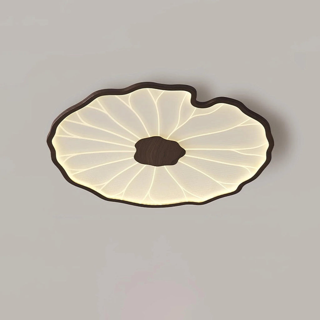 Leaf-Shaped Wooden LED Ceiling Light