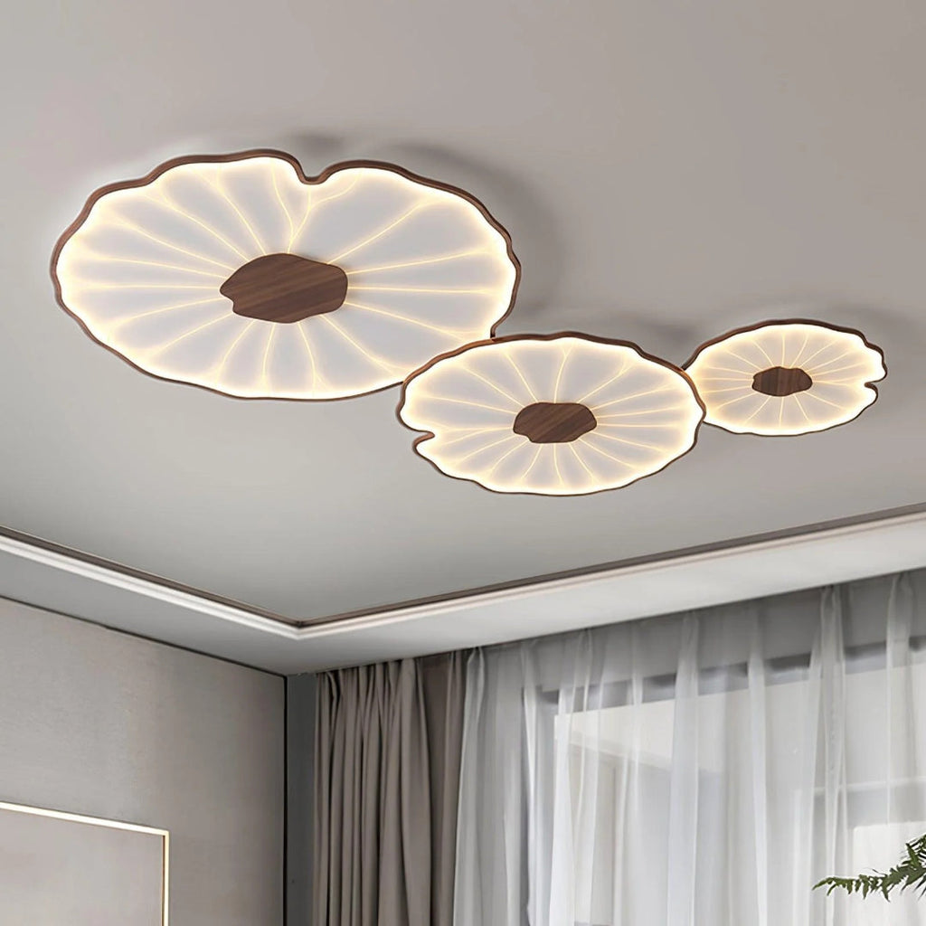 Leaf-Shaped Wooden LED Ceiling Light