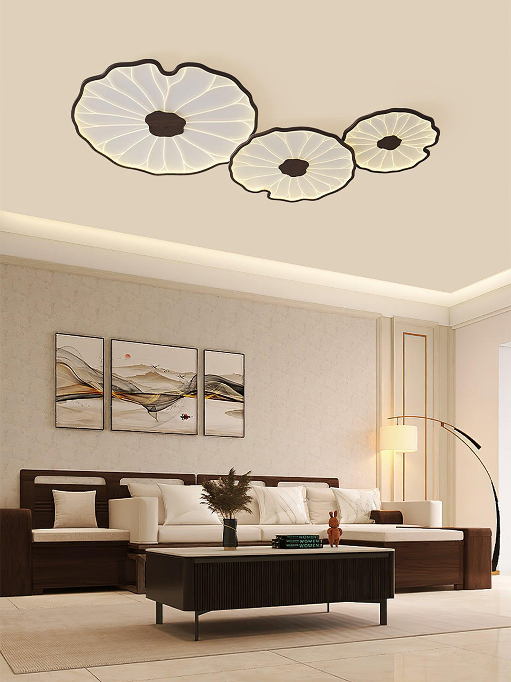 Solara Plafonnier Feuille de Lotus avec Finition Bois - Neutralighting