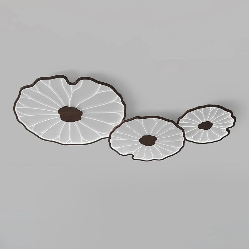 Leaf-Shaped Wooden LED Ceiling Light