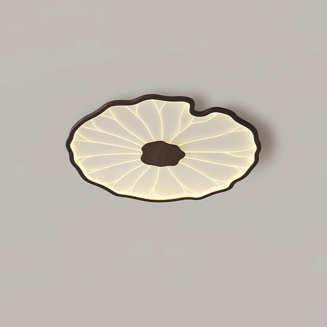 Leaf-Shaped Wooden LED Ceiling Light