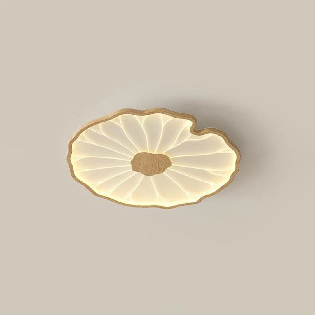 Leaf-Shaped Wooden LED Ceiling Light