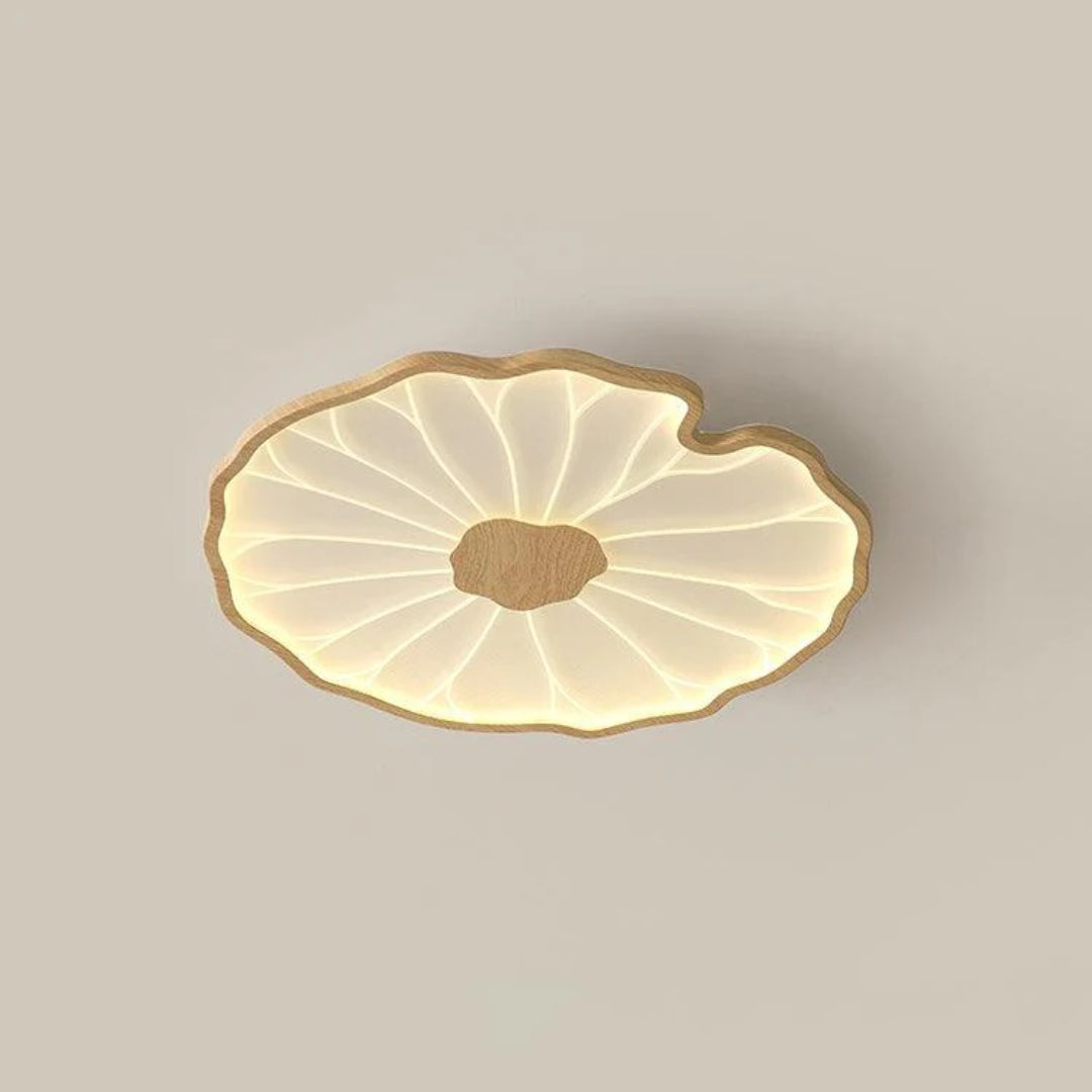 Leaf-Shaped Wooden LED Ceiling Light