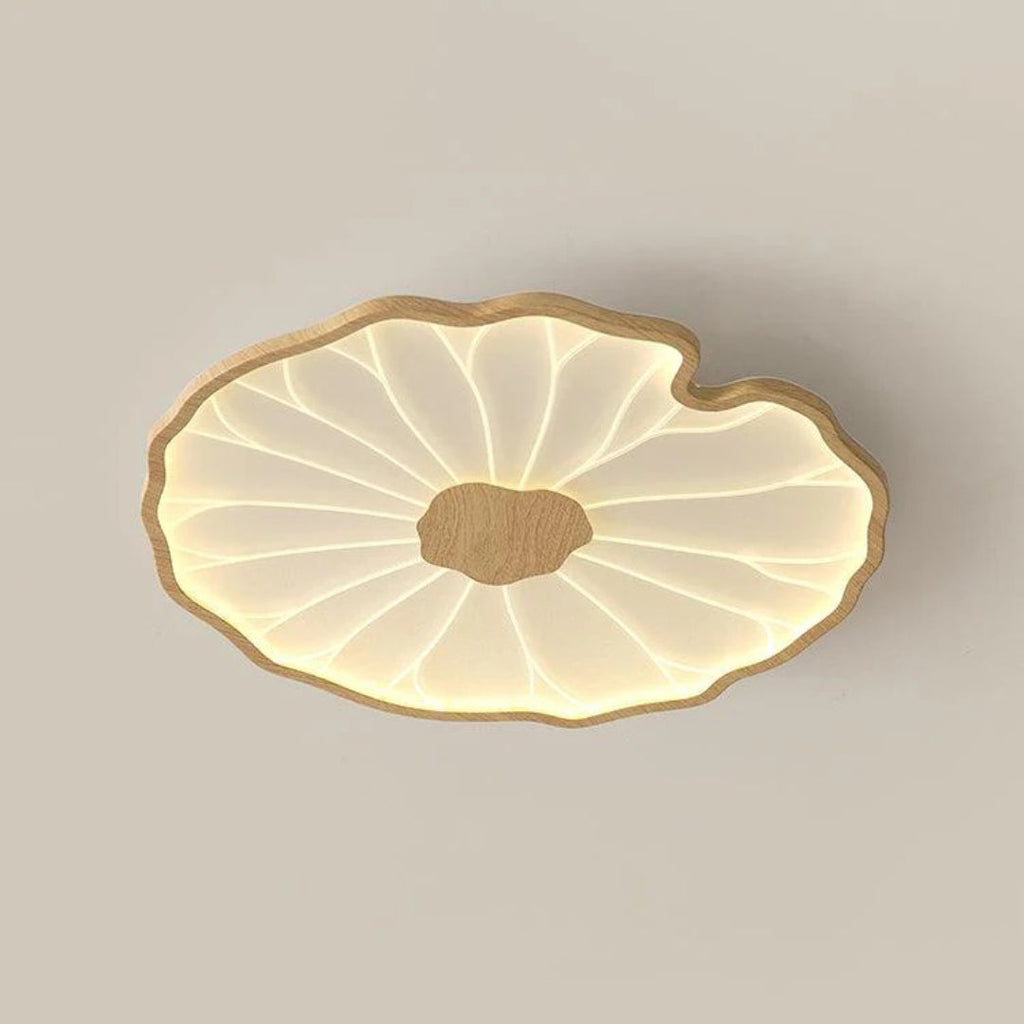 Leaf-Shaped Wooden LED Ceiling Light