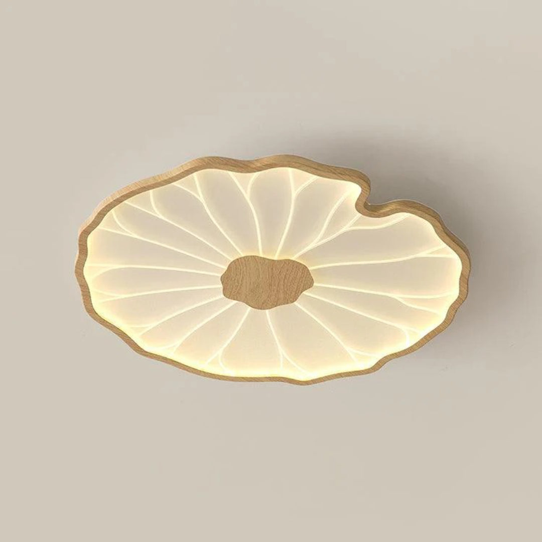 Leaf-Shaped Wooden LED Ceiling Light