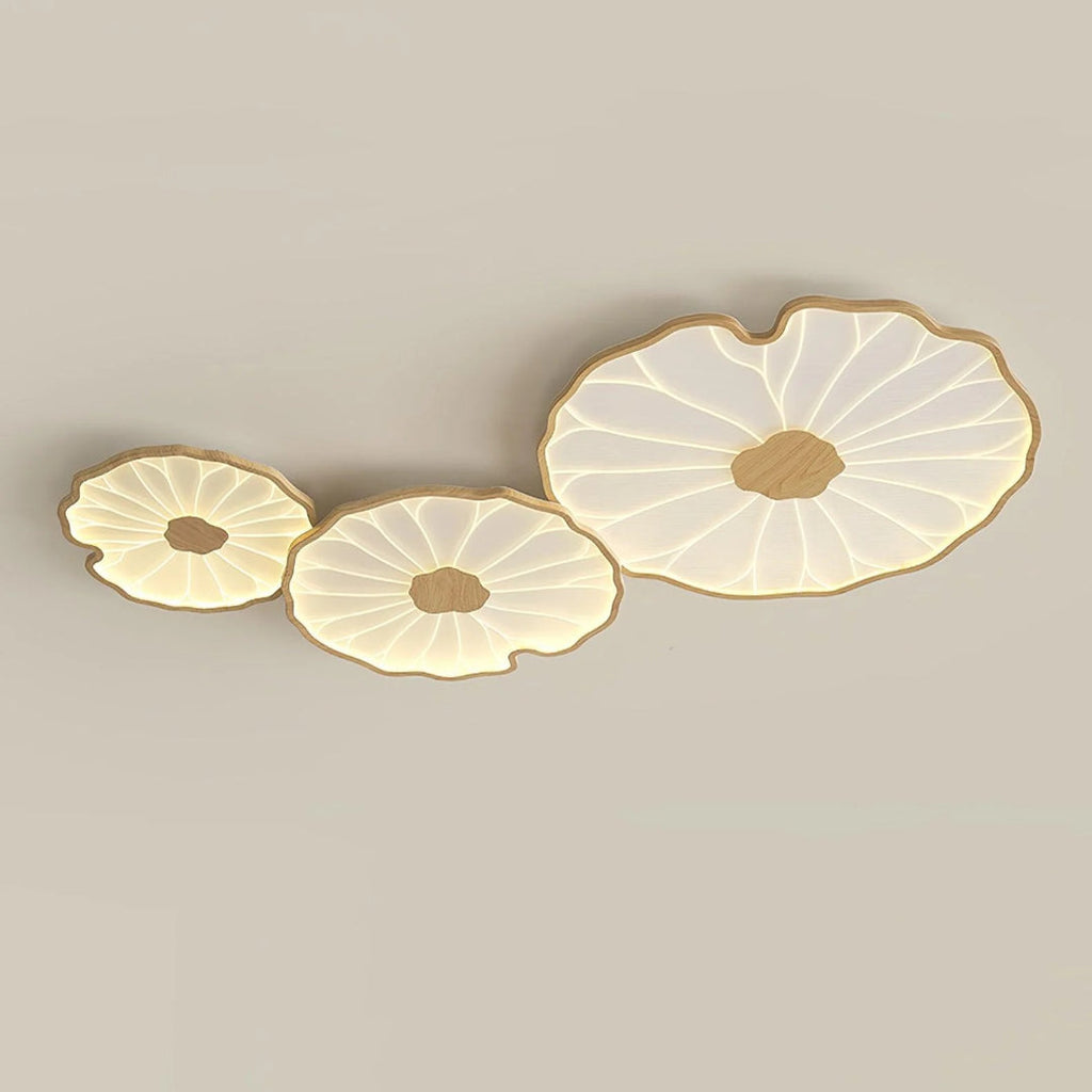 Leaf-Shaped Wooden LED Ceiling Light