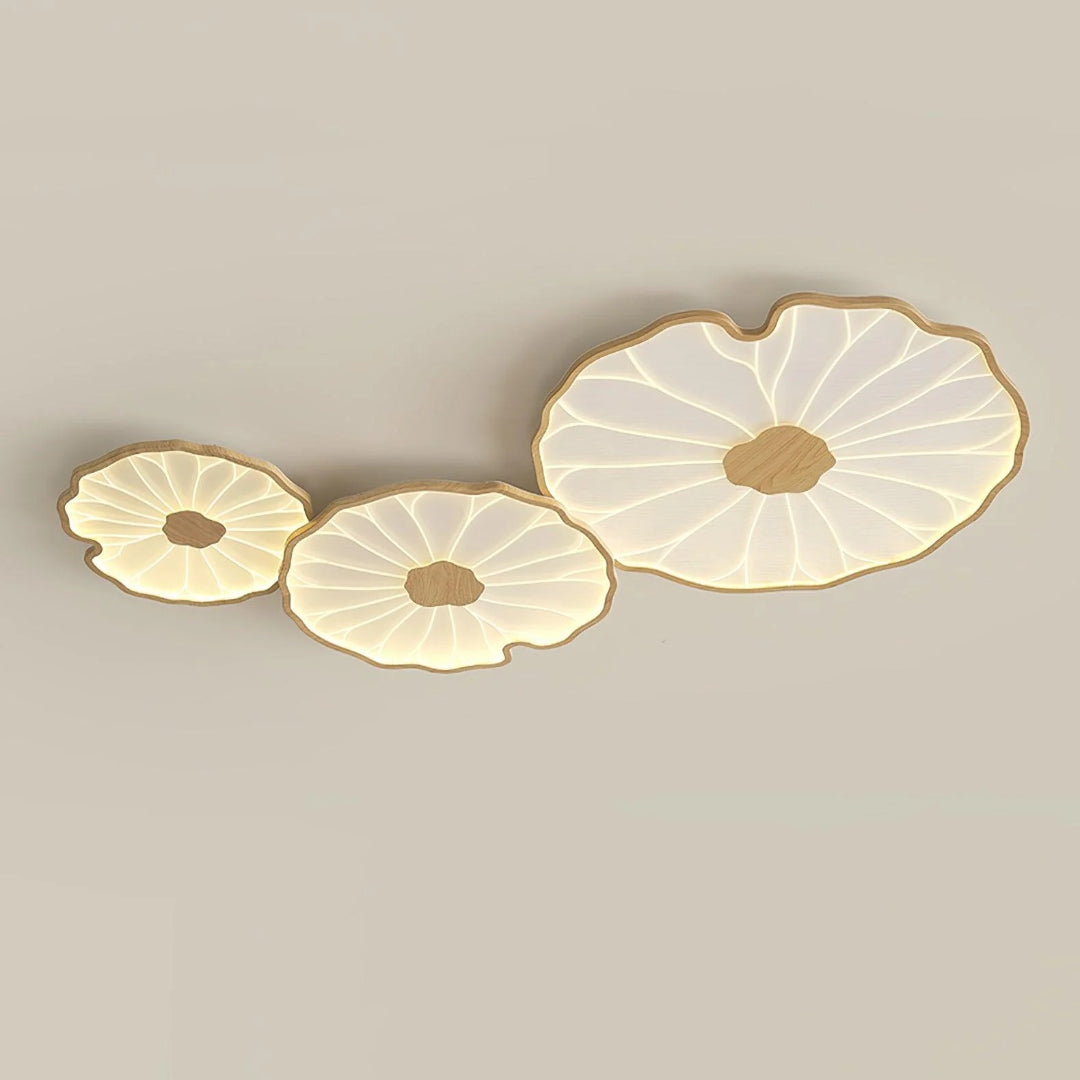 Leaf-Shaped Wooden LED Ceiling Light