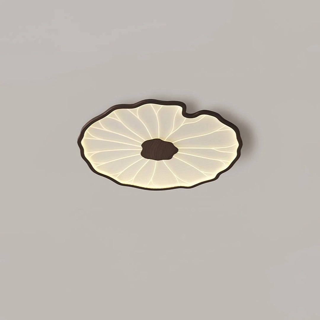 Leaf-Shaped Wooden LED Ceiling Light
