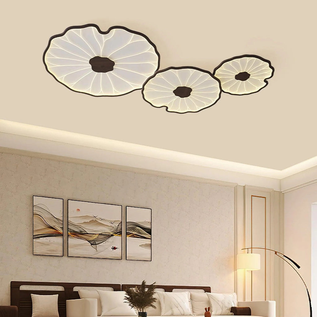 Leaf-Shaped Wooden LED Ceiling Light