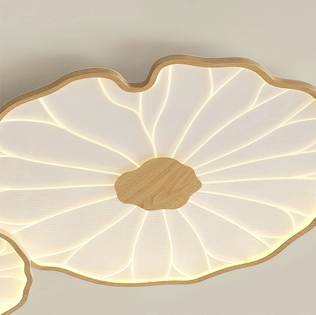 Leaf-Shaped Wooden LED Ceiling Light