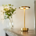 Wireless Table Lamp Metal | Dimmable Touch Control | Cordless Rechargeable LED Light for Modern Home and Office Use