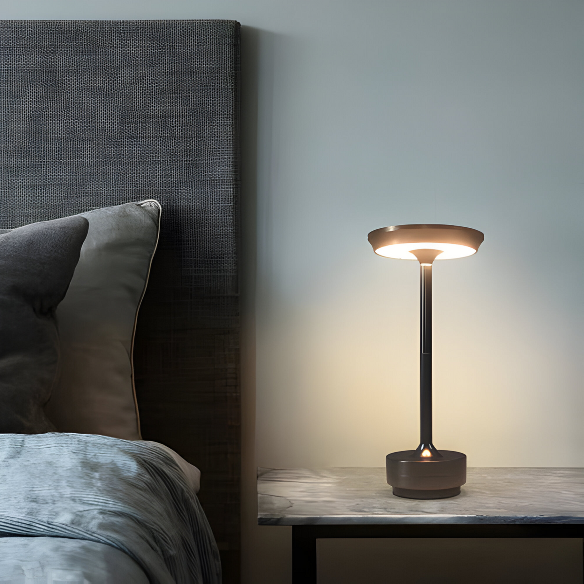 Wireless Table Lamp Metal | Dimmable Touch Control | Cordless Rechargeable LED Light for Modern Home and Office Use