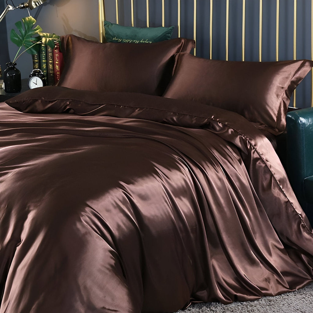 Silky Smooth Duvet Cover Set Cooling Satin Bedding Collection