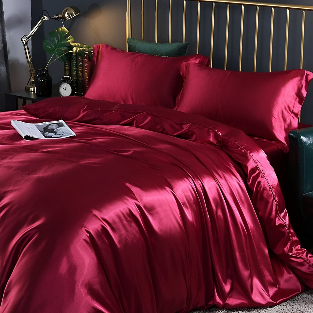 Silky Smooth Duvet Cover Set Cooling Satin Bedding Collection