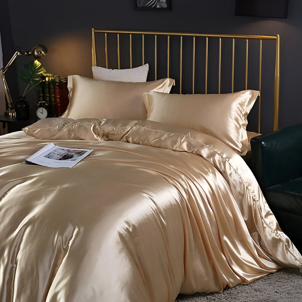 Silky Smooth Duvet Cover Set Cooling Satin Bedding Collection