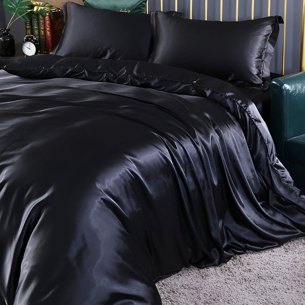Silky Smooth Duvet Cover Set Cooling Satin Bedding Collection