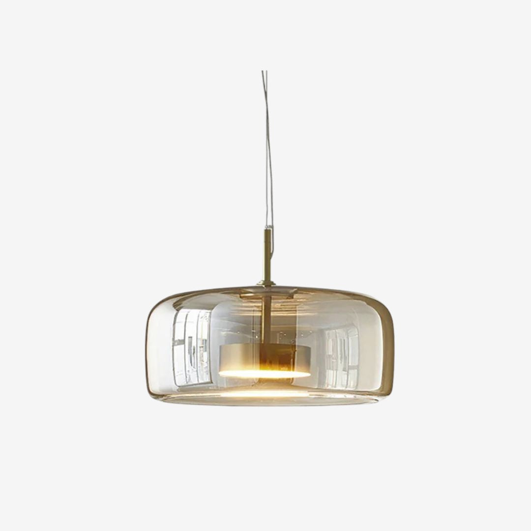 Gold Tinted Glass Pendant Lamp – Modern Elegant Sculptural Design