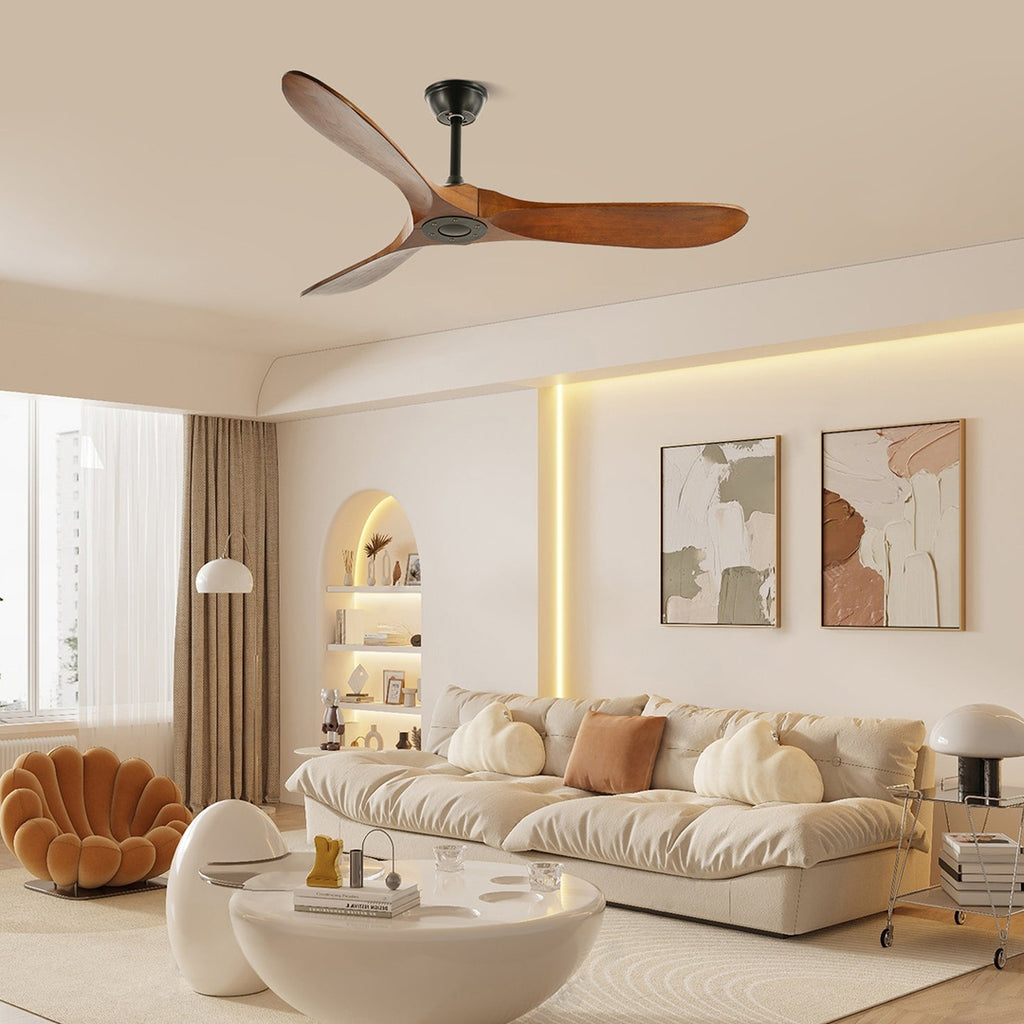 Wood Ceiling Fan – Quiet Copper Motor With Six Speed Control