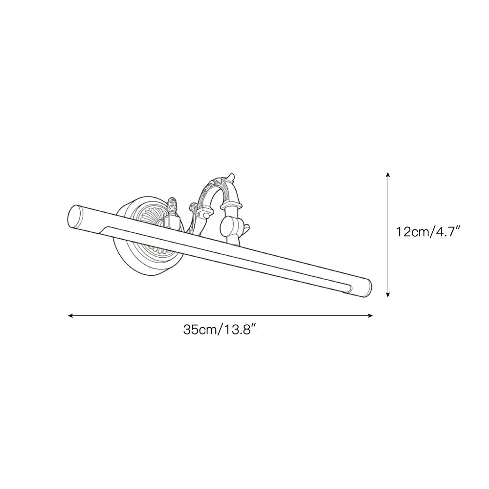 Indoor Wall Lamp Brass Body Integrated LED | Minimalist Linear Design for Bathroom Mirror Bedroom and Hallway Lighting