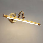 Indoor Wall Lamp Brass Body Integrated LED | Minimalist Linear Design for Bathroom Mirror Bedroom and Hallway Lighting