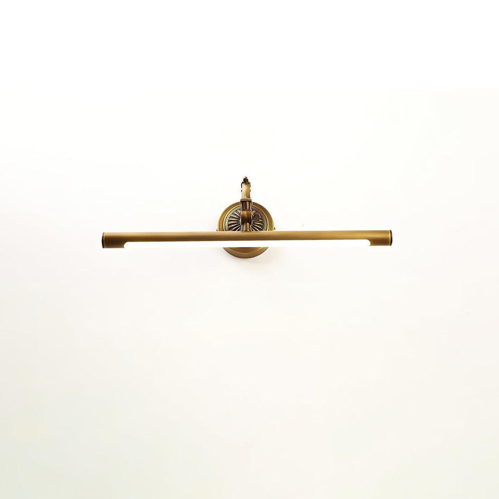 Indoor Wall Lamp Brass Body Integrated LED | Minimalist Linear Design for Bathroom Mirror Bedroom and Hallway Lighting