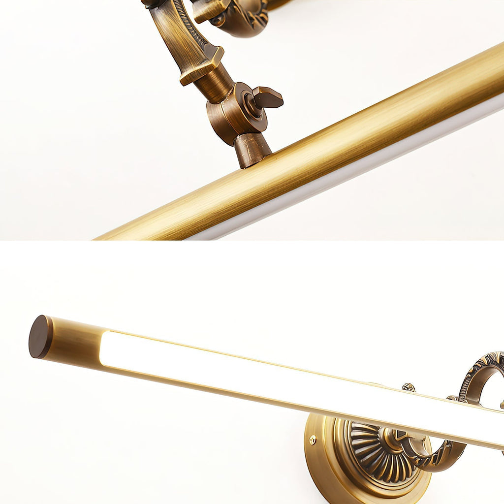 Indoor Wall Lamp Brass Body Integrated LED | Minimalist Linear Design for Bathroom Mirror Bedroom and Hallway Lighting