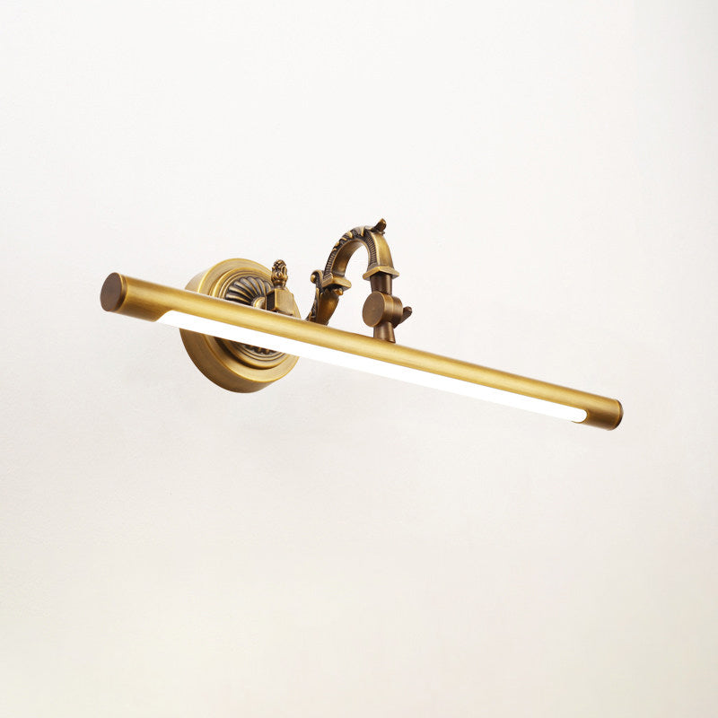 Indoor Wall Lamp Brass Body Integrated LED | Minimalist Linear Design for Bathroom Mirror Bedroom and Hallway Lighting