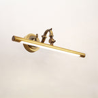 Indoor Wall Lamp Brass Body Integrated LED | Minimalist Linear Design for Bathroom Mirror Bedroom and Hallway Lighting