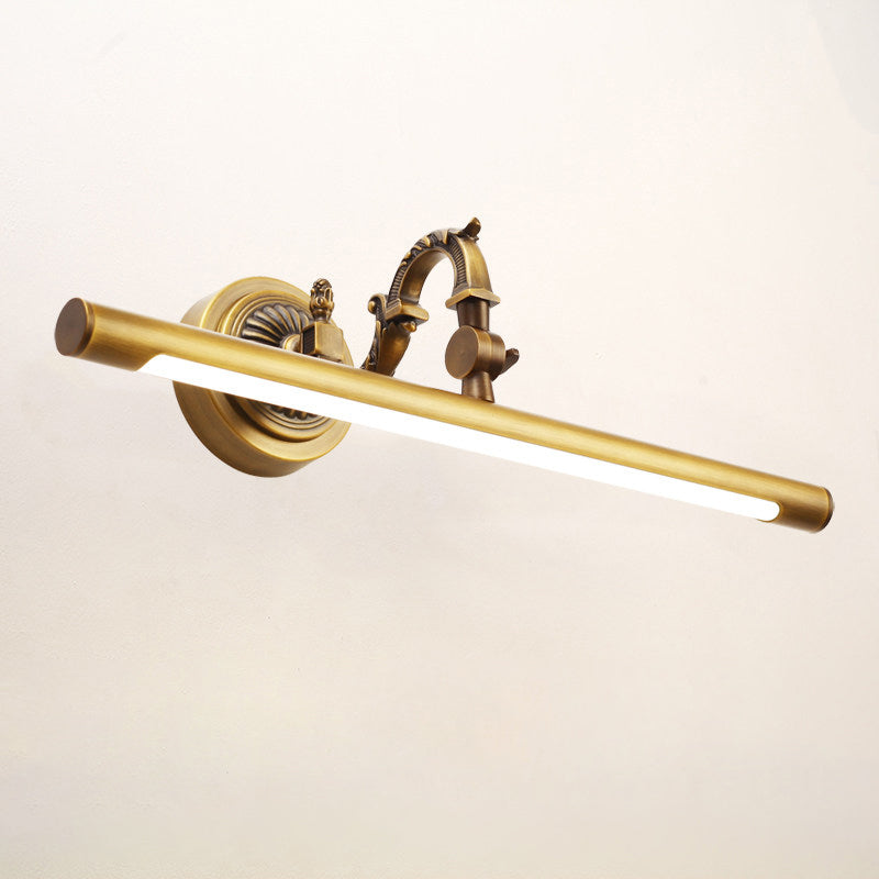 Indoor Wall Lamp Brass Body Integrated LED | Minimalist Linear Design for Bathroom Mirror Bedroom and Hallway Lighting