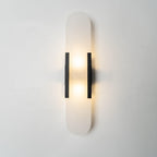 Wall Lamp Alabaster Metal | Modern Svelte Design | Natural Stone Veining for Warm Ambient Interior Lighting Effects and Decor