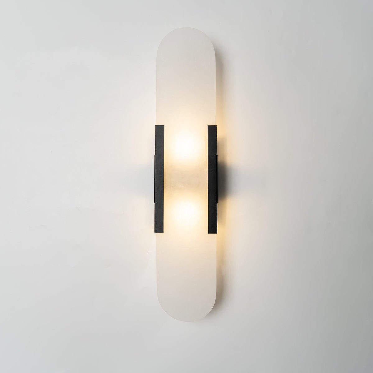 Wall Lamp Alabaster Metal | Modern Svelte Design | Natural Stone Veining for Warm Ambient Interior Lighting Effects and Decor